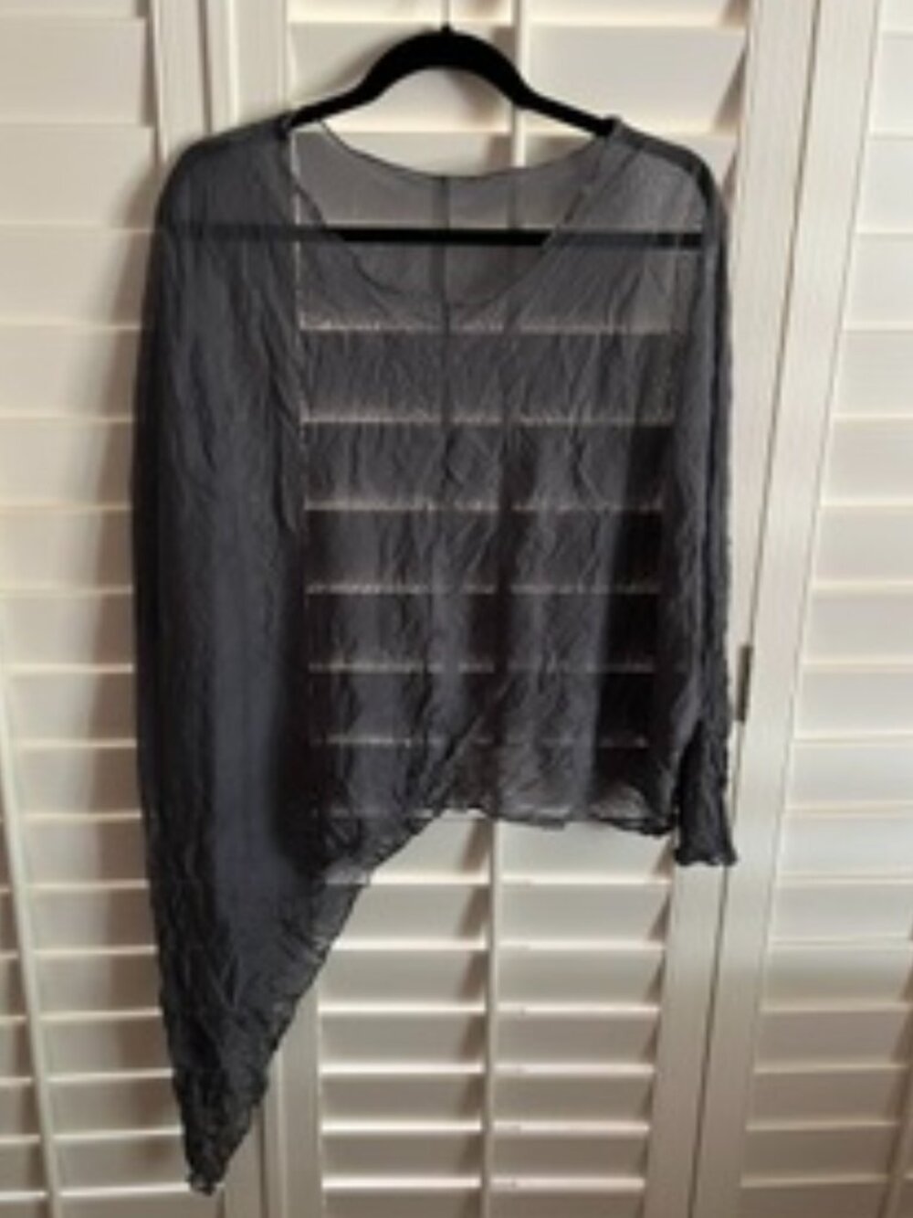 Gray Sheer Poncho